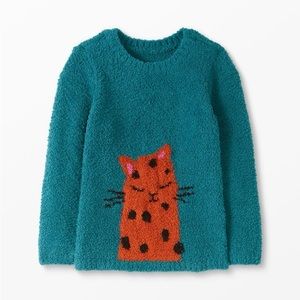 Hanna Anderson Marshmellow Sweater (Cat on Everglade)